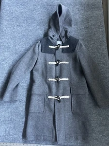 JW Anderson Uniqlo Hombre Sm. Parche de abrigo de lona gris mezcla de lana capucha imitación cuero - Imagen 1 de 10