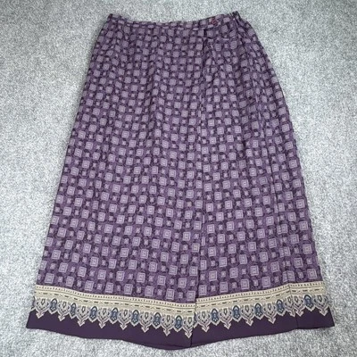 Y2K Lane Bryant Designs Wrap Midi Skirt 18 Purple Boho  Stretch Cottage Vintage - Image 1 of 4