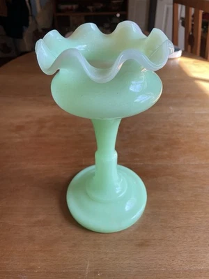 Antique Uranium Glass Lustre. Vase Only - image 1 of 4