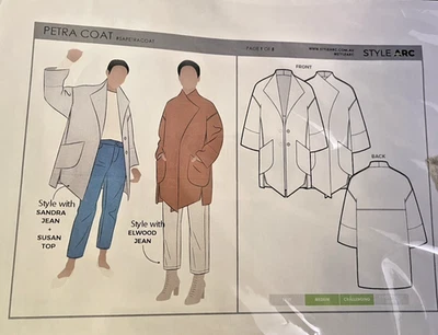 Style Arc Sewing Pattern Petra Coat Women Size 14 - Image 1 of 4
