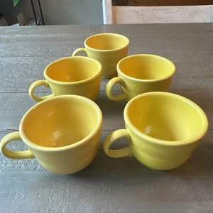 Fiesta Ware Homer Laughlin Yellow Sunflower 7 ounce Tea coffee Cup Set Of 5 - Picture 1 of 4