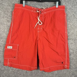 Polo Ralph Lauren rot & weiß gefütterte Cargo Badehose Herren Large blau Pony - Bild 1 von 11
