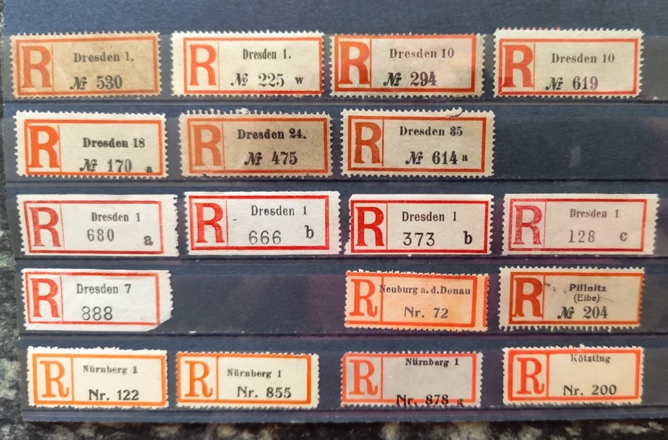 18 uralte R-Zettel, u.a.  Dresden, Nürnberg und weitere tw. 1904 von privat - Bild 1 von 1