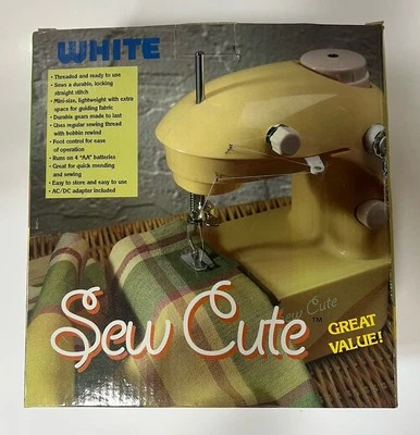 Brand New In Box 2001 White Sew Cute Portable Sewing Machine - Green - Image 1 of 4