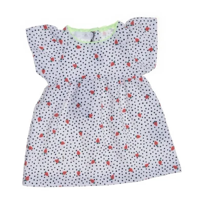 Zara Baby, Kleid, Größe: 74, Weiß/Rot/Schwarz, Baumwolle/Elasthan/Polyester #gvM - Bild 1 von 4