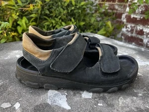 BIRKENSTOCK Tatami Black/Tan Leather Sandals Double Adj Strap Mens US 10 Germany - Picture 1 of 13