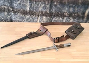 Swiss Bayonet Knife M1918 Schmidt-Rubin VICTORINOX Scabbard Pouch Belt 47.2" WW2 - Picture 1 of 22