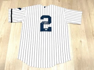 MAGLIA DEREK JETER FIRMATA NEW YORK YANKEES 1995 ROOKIE GESSATO BECKETT LOA - Foto 1 di 5