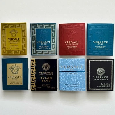 Versace Colección de Perfumes para Hombre Muestra Frascos Spray Juego de 8 Foto 1 de 4