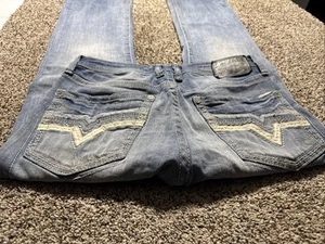 SALVAGE HAVOC SLIM BOOT FIBBIA JEANS UOMO 32X32 - Foto 1 di 6