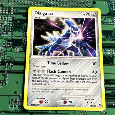 Dialga 16/106 Great Encounters Holo Rare Pokemon Card HP Creased - Image 1 of 4