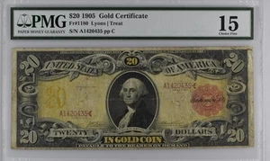 $20 Gold Certificate Fr#1180 Lyons Treat Choice Fine 15 PMG Rare! - Picture 1 of 2