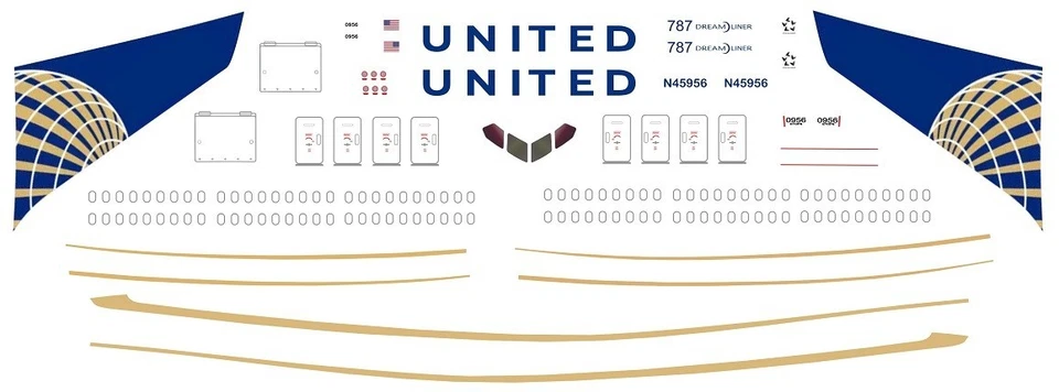 Calcomanías 1/144 BSmodelle 144632 BOEING 787-900 United Foto 1 de 1