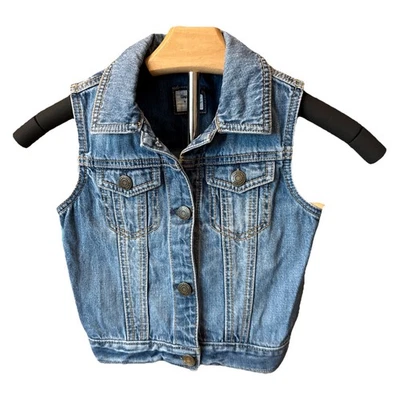 Gap Denim Blue Jean Vest Girls Size Small Casual Jacket Blue Light Wash - Image 1 of 3