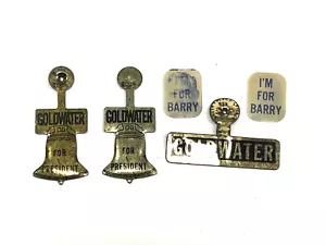 Lote (5) Barry Goldwater Republicn Campaña Presidencial Pin Campana Palo Lenticular - Imagen 1 de 3