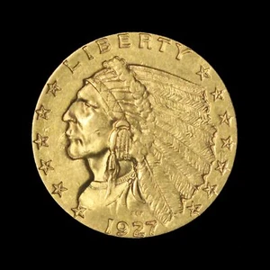1927 $2.50 Gold Indian Quarter Eagle - Free Shipping USA - Picture 1 of 3