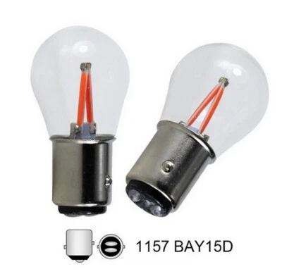 2x Ampoules LED P21/5W BAY15D COB Rouge feux de recul frein stop Veilleuses - Bild 1 von 3