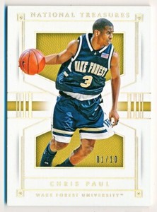 2016-17 National Treasures Collegiate Chris Paul Gold #8 (01/10)