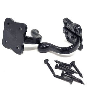 Pack de 2 Ganchos para Abrigo Tudor Negro Hierro Forjado Efecto Antiguo Tornillos Incluidos - Imagen 1 de 5