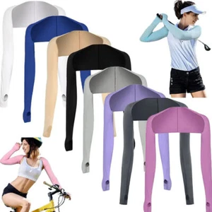 Ice Silk Shawl Cuff Arm Warmers Sun UV Protection Sports Gloves for Outdoor - Picture 1 of 44