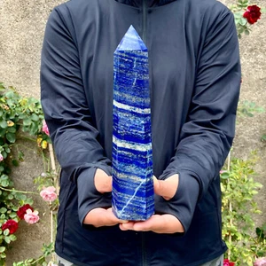 Varita de obelisco de cristal de cuarzo lapislázuli de 1,8 lb aura curativa - Imagen 1 de 13