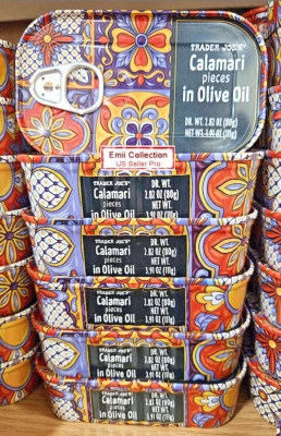 Trader Joe’s Calamari Pieces in Olive Oil 3.91oz 111g (6 Jars) - Image 1 of 2