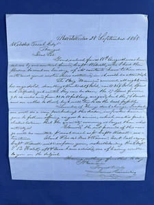 1868 Carta Papel Azul, Carga Descargada y Vendida Montevideo Uruguay! Capt. Wisnell - Imagen 1 de 5