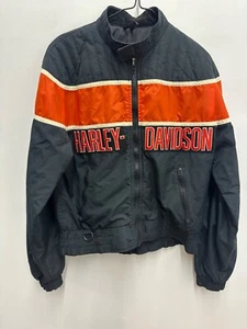 VTG Harley Davidson Bomber Racing Motorcycle Windbreaker Softshell Jacket no sz - Picture 1 of 7