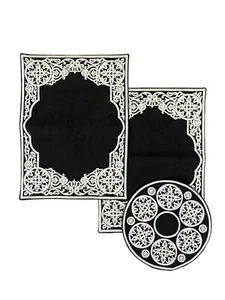 Tavole per gabardine incrociate con ricamo 9,9x13' supporto ciotola diametro 8,2" - Foto 1 di 10