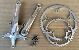 Vintage CAMPAGNOLO C-RECORD Crankset 172.5 mm 53/39 Chainrings & Bolts - Picture 1 of 14