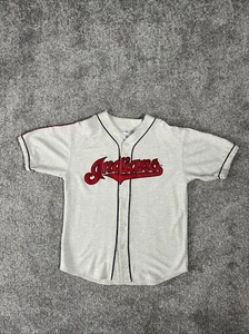 Vintage 1990s Cleveland Indians Mirage Button Up Jersey Size Large Embroidered - Picture 1 of 7