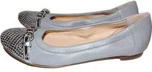 $325 Agl Attilio Giusti Leombruni Cap Toe Ballet Flats Ballerina Shoe Sz 42 Gray - Picture 1 of 6