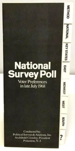 Vintage US Election National Survey Poll Voter Brochure Rockefeller 1968 - Bild 1 von 5