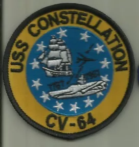 USS CONSTELLATION CV-64 PATCH MARINA US PORTAEREI GUERRA MARINAIO SOLDATO USA - Foto 1 di 2