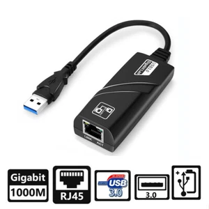 Adapter Gigabit USB 3.0 Gigabit Ethernet LAN RJ45 1000Mbps For Windows PC Mac - Picture 1 of 9