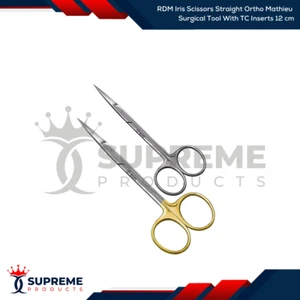 RDM Iris Scissors Straight Ortho Mathieu Surgical Tool With TC Inserts 12 cm - Picture 1 of 3