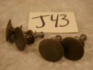 J43 4 VINTAGE ROUND SOLID BRASS DRAWER PULL DRESSER CABINET DOOR PULL HANDLE - Picture 1 of 1