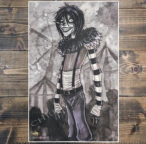 Laughing Jack Creepypasta 11x17 Poster Print Signed By Artist Chris Oz Fulton!!! - Picture 1 of 3