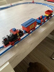 Vintage 1970er Lego 181 Zug Set - Motor, 3 Wagen + Schalter Spur - siehe video - Bild 1 von 5