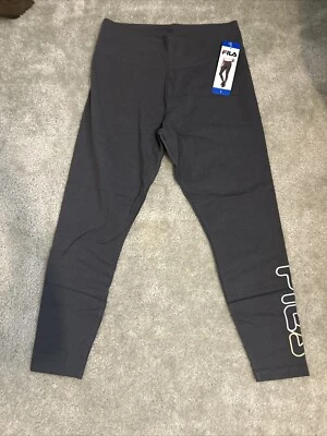 Fila Women's Running Training Leggings Size Large Cotton Ebony/Gray - Image 1 of 4