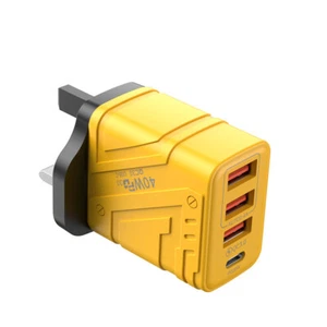 Prise Chargeur Téléphone 4 Ports UK Rapide USB Charge Rapide Type C PD 40W iPhone Samsung - Photo 1/9