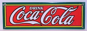 Insegna Pubblicitaria Porcellana Coca Cola 2003 Made USA Standard Coca Cola Acciaio Pesante Ottime Condizioni - Foto 1 di 11