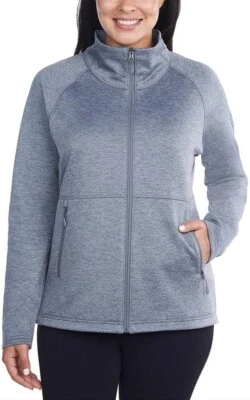 Chaqueta polar con cremallera completa Kirkland Signature para mujer, gris, L Foto 1 de 3
