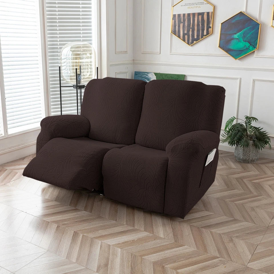 Funda de sofá reclinable Loveseat fundas elásticas funda de sofá para 2 asientos reclinables Foto 1 de 4