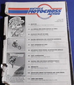 BICYCLE MOTOCROSS ACTION MAGAZINE- JULY 1981 - SUPERGOOSE TEST-SAN DIEGO SUPERNA - Picture 1 of 8