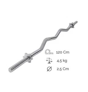 HB BILANCIERE CURL 120CM Ø25mm ACCIAIO MANUBRIO BARRA CURVA BODYBUILDING 1,20m - Foto 1 di 5