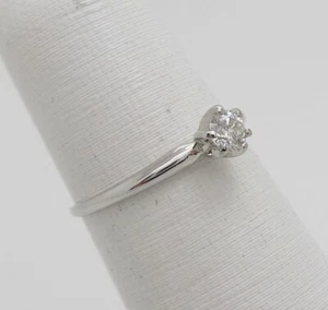 1/6CT Natural Diamond Solitaire Engagement Wedding Bridal Ring 14K White Gold - Picture 1 of 13