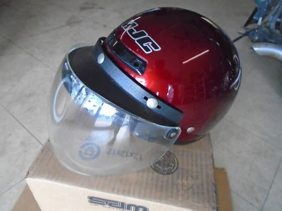 Casco de motocicleta HJC CS-2M Burgandy talla pequeña con escudo abatible usado  Foto 1 de 4