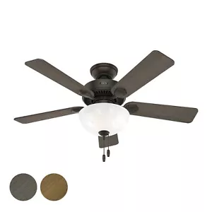 Hunter Fan 44 inch Traditional New Bronze Ceiling Fan with Light and Pull Chain - Picture 1 of 8