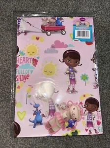doc mcstuffins paper Gift Wrap  2 sheet & 2 Gift Tags 50cm x 69.5 - Picture 1 of 2